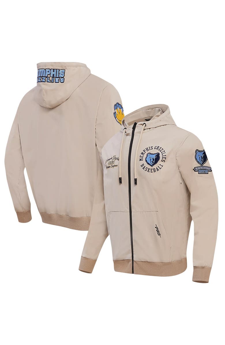 PRO STANDARD Men's Pro Standard Khaki Memphis Grizzlies Hybrid Full-Zip Hoodie, Main, color, 