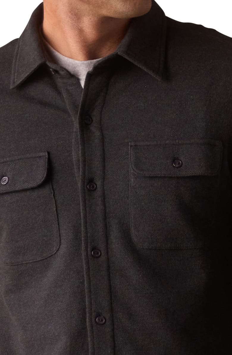 The Normal Brand Textured Knit Long Sleeve Button-Up Shirt, Alternate, color, Phantom