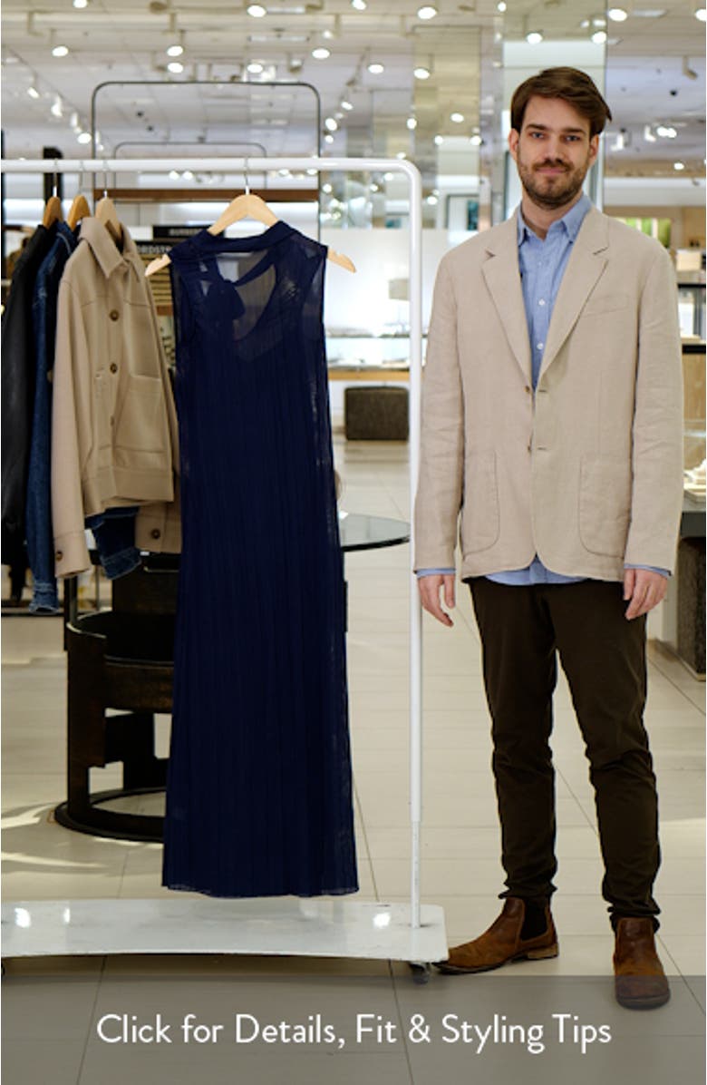 Sleeveless Plissé Mesh Maxi Dress, sales video thumbnail