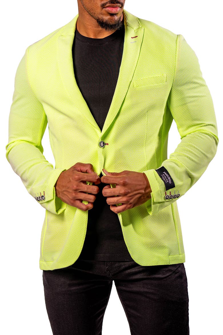 Neon Unconstructed Knit Blazer, Main, color, GREEN