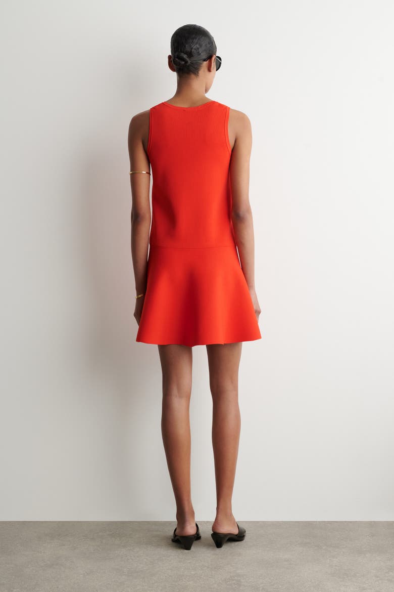 Flared Knitted Mini Dress, Alternate, color, ORANGE