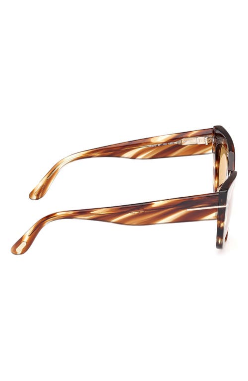 Tom Ford Athena Acetate Cat-eye Sunglasses In Striped Brown/yellow