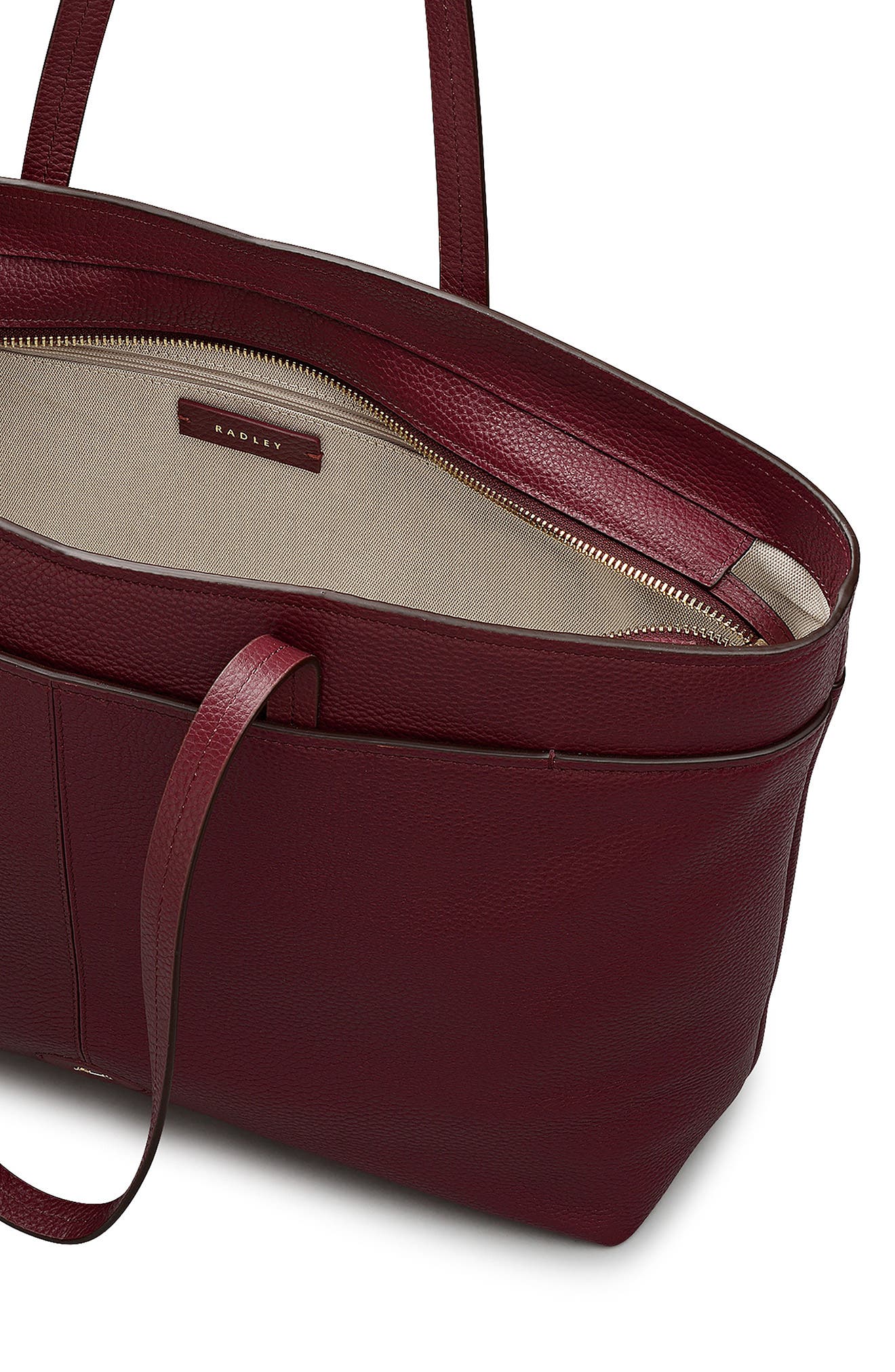 Radley Maldon Mews Large Leather Zip Top Tote, Alternate, color, Dark Cherry