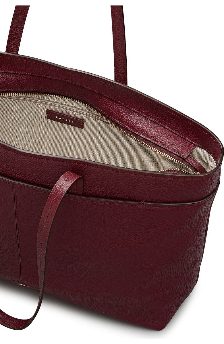 Radley Maldon Mews Large Leather Zip Top Tote, Alternate, color, Dark Cherry
