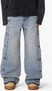 mnml Offset Button Baggy Jeans