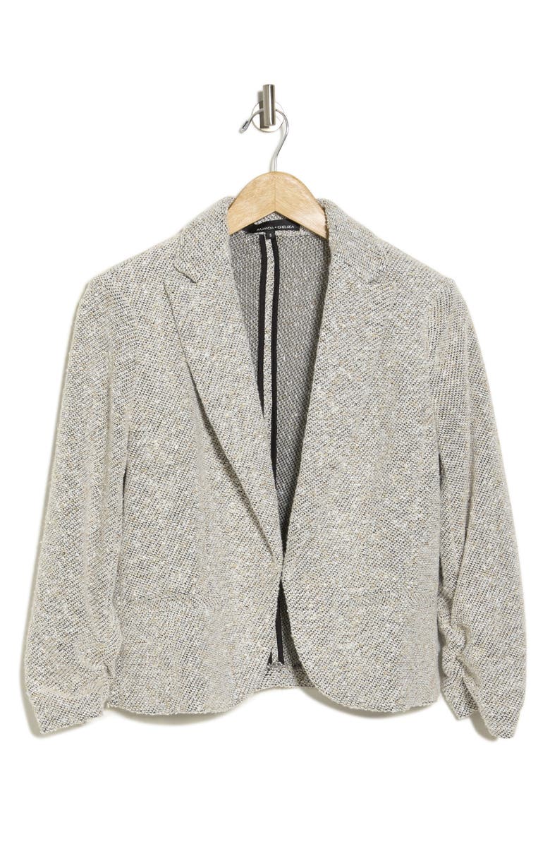 Amanda & Chelsea Bouclé Tweed Scrunch Sleeve Blazer, Alternate, color, 