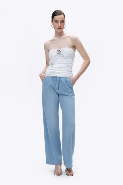 Shop Nocturne Oyster Accessory Blouse In Ivory