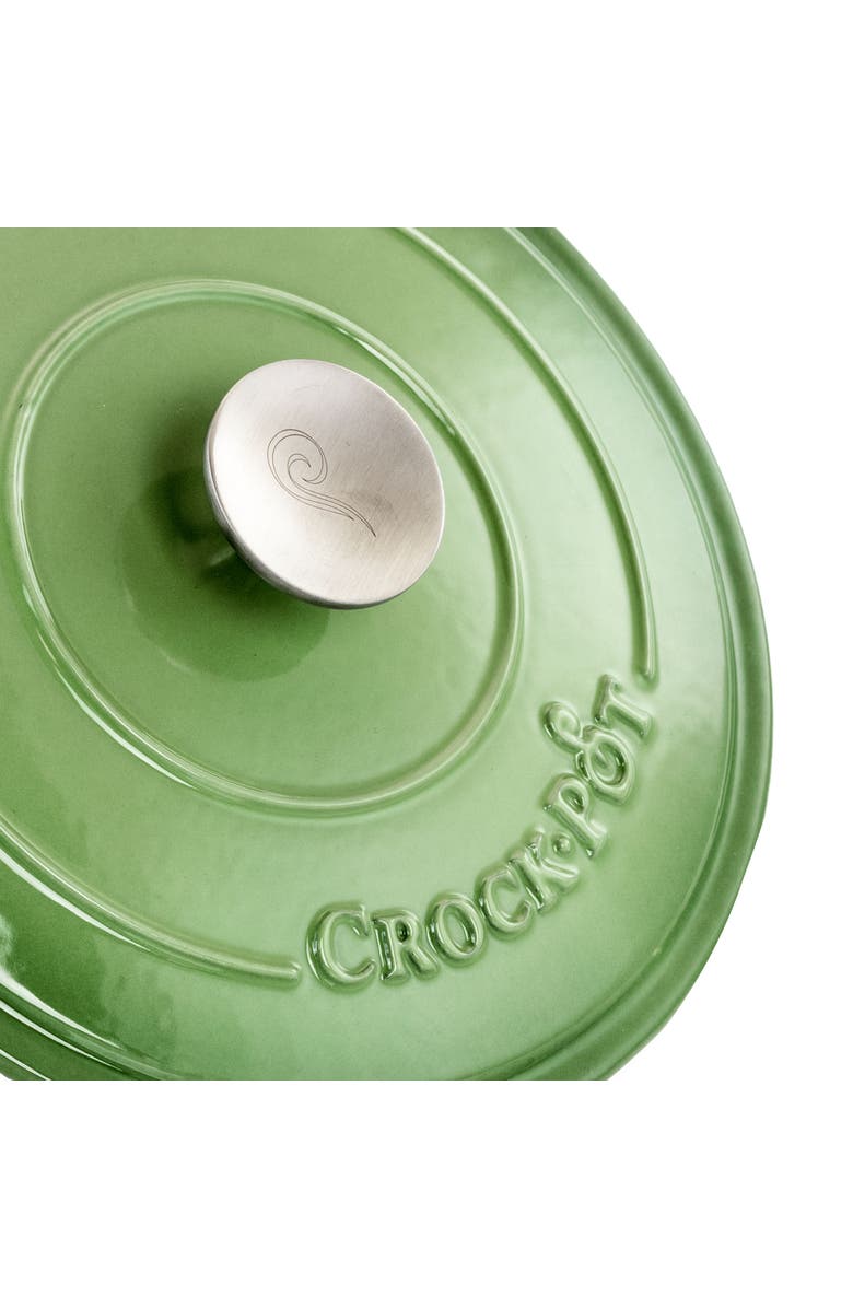 Crock-pot 7 Quarts Enameled Cast Iron Dutch Oven, Alternate, color, Green