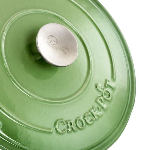 Crock-pot 7 Quarts Enameled Cast Iron Dutch Oven In Green