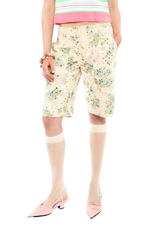 Rosies Posies Eyelet Bermuda Shorts