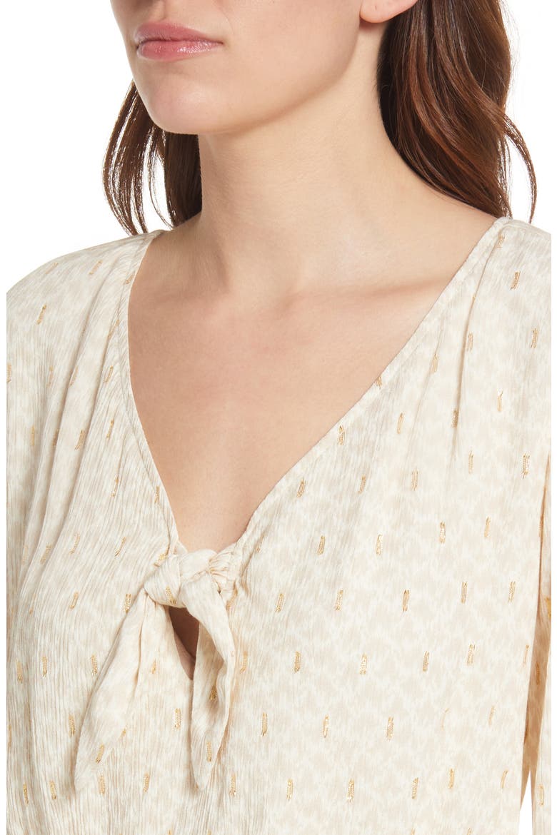 Sandee Metallic Dot Long Sleeve Dress, Alternate, color, WHT MLTI