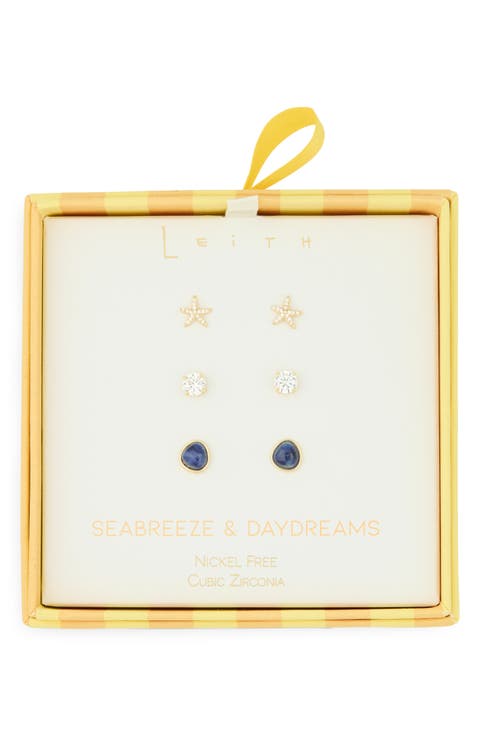 Seabreeze & Daydreams Set of 3 Fish Stud Earrings