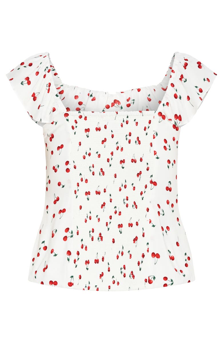 City Chic Bella Top, Alternate, color, Ivory Cherry