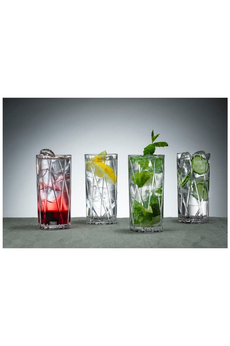 City Set of 4 Crystal Highball Glasses, Alternate, color, CLEAR