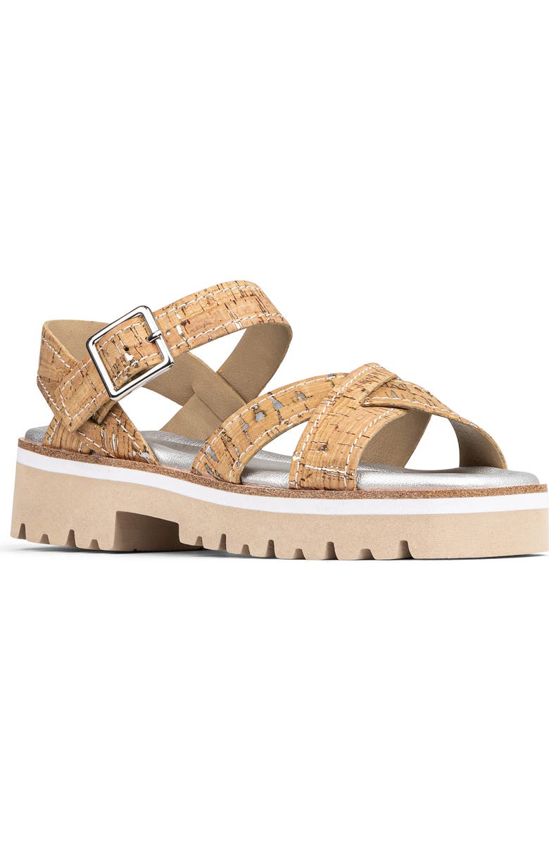 Donald Pliner Lug Sole Slingback Sandal, Main, color, Natural/ Silver