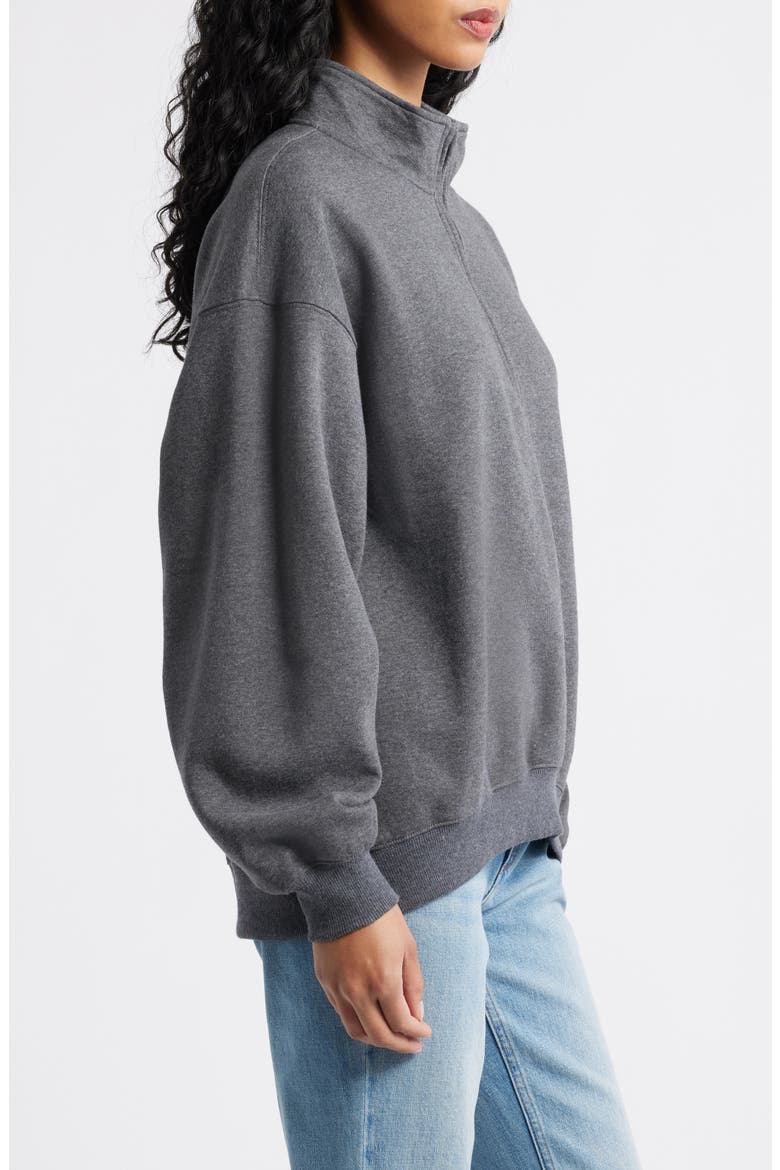 Relaxed Quarter Zip Pullover, Alternate, color, GREY MEDIUM CHARCOAL HEATHER
