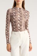 Naked Wardrobe Naked Snakeskin Print Long Sleeve Bodysuit