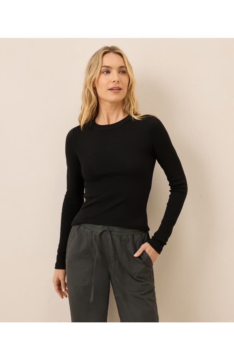 Pact Perfect Rib Long Sleeve Tee, Main, color, Black
