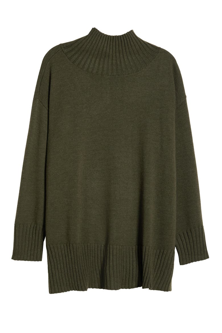 Merino Wool Turtleneck Sweater, Alternate, color, WOODLAND