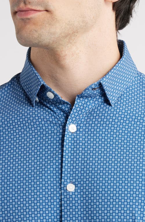 Mizzen + Main Mizzen+main Leeward Trim Fit Neat Floral No Tuck Performance Button-up Shirt
