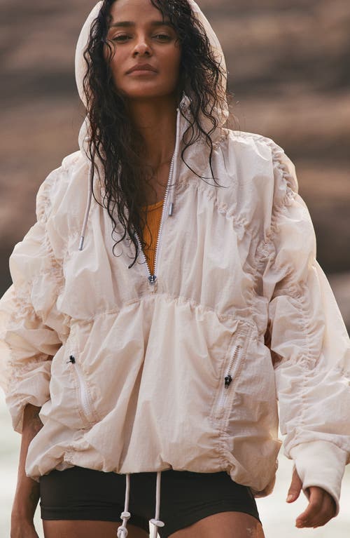 Free People Fp Light Packer Water Resistant Hiking Pullover In Bleached Clay