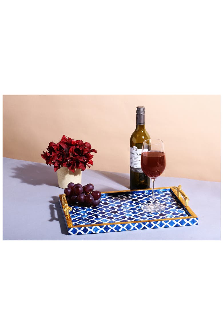 Handmade Decorative Resin Accent Tray, Alternate, color, BLUE