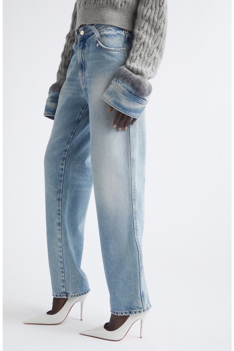 Lisa Distressed Slim Straight Leg Jeans, Alternate, color, POLLOCK