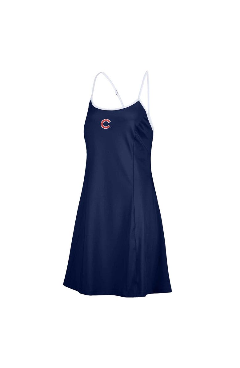 LUSSO Women's Lusso  Navy Chicago Cubs Nakita Strappy Scoop Neck Dress, Alternate, color, Navy