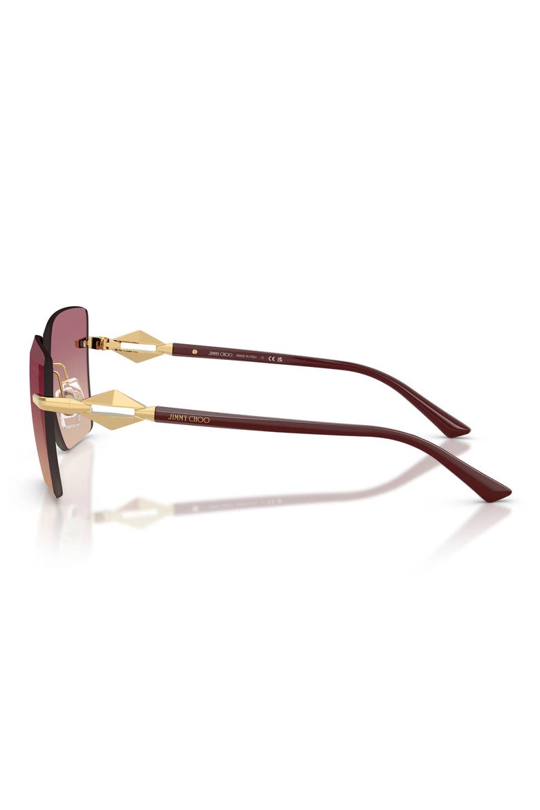 59mm Gradient Square Sunglasses, Alternate, color, GOLD / BROWN GRADIENT PINK