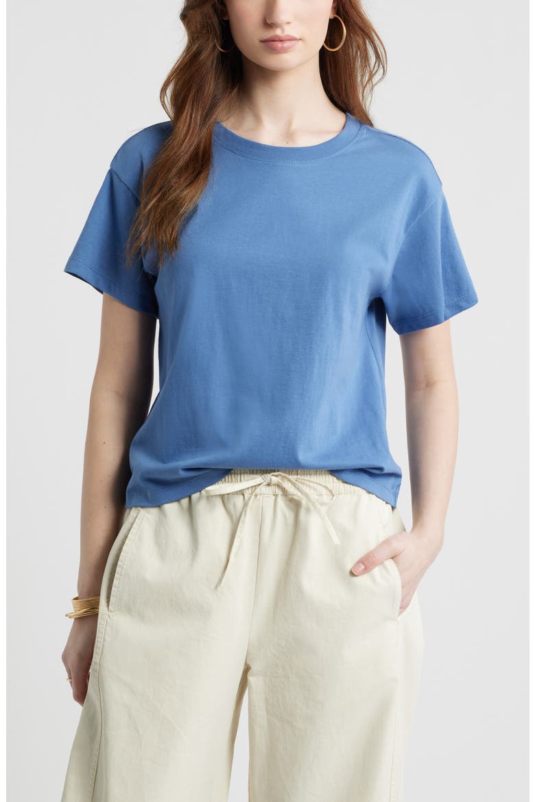 Favorite Cotton T-Shirt, Main, color, BLUE BIJOU