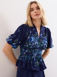 Phase Eight Safa Puff Sleeve Floral Blouse