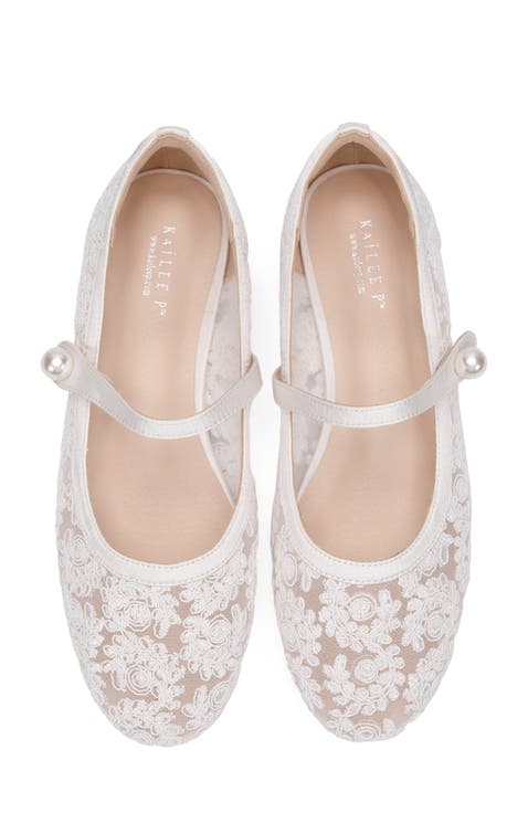 Zora Crochet Lace Mary Jane Flats