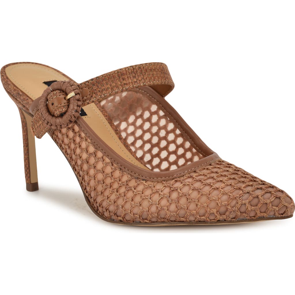 Shop Nine West Rondel Pointed Toe Pump In Dark Brown