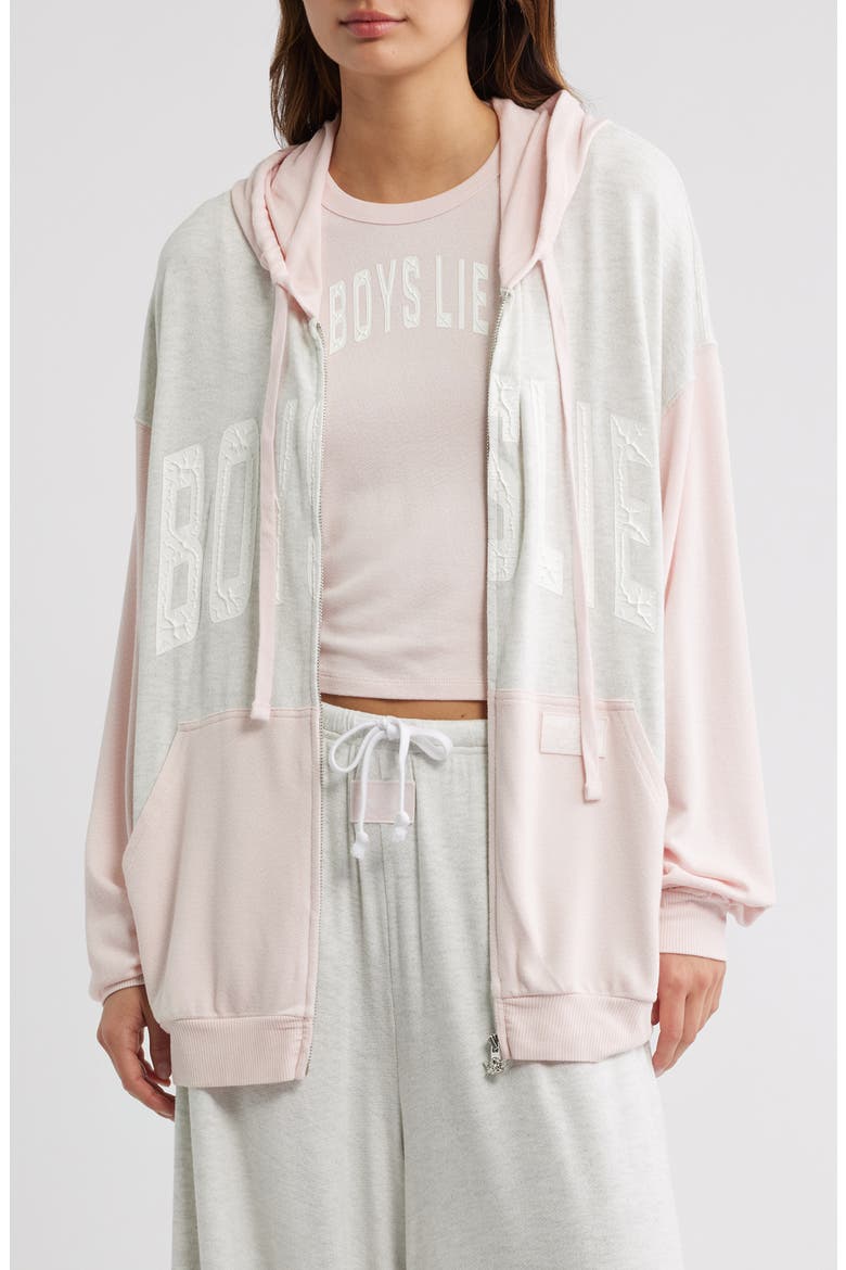 Pinky Promise Harley Full Zip Hoodie, Main, color, GREY