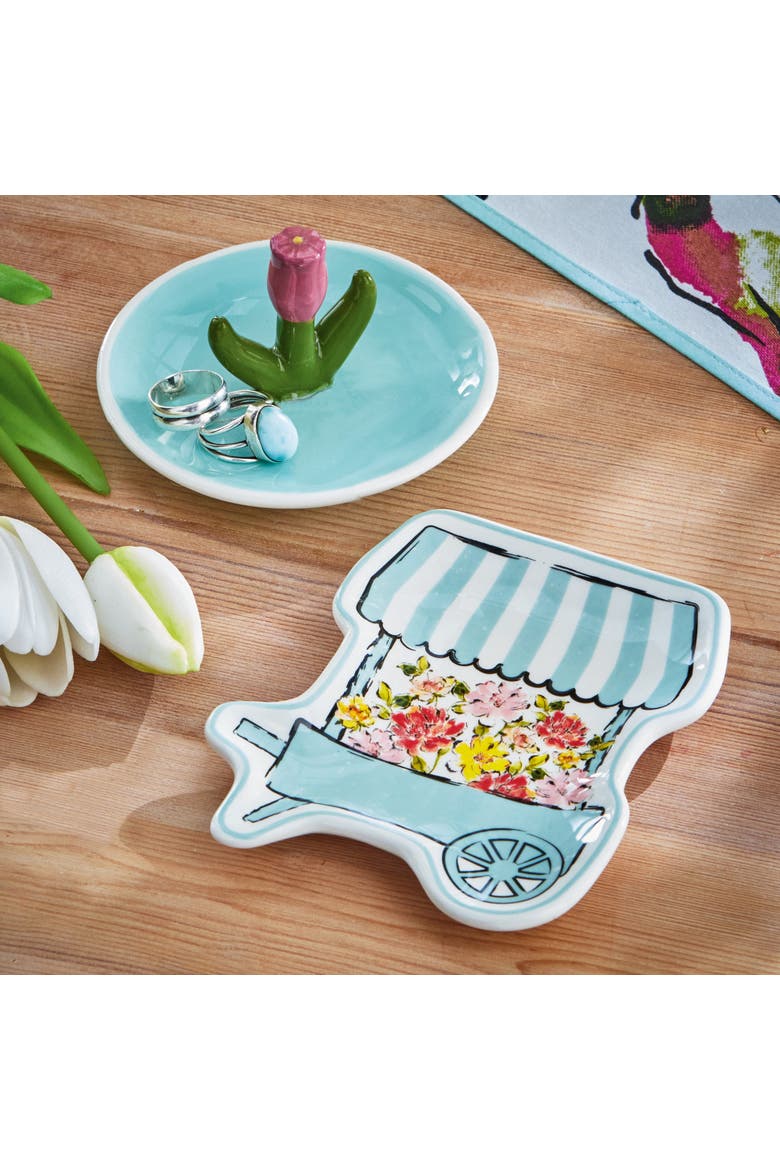 Tulip Ring Dish Multi Earthenware Spring, Alternate, color, Blue