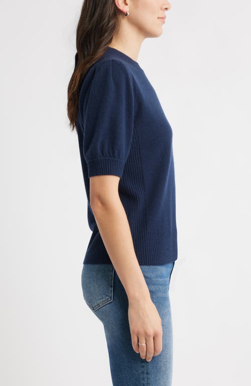 Caslonr Caslon(r) Puff Sleeve Wool & Cashmere Sweater In Blue