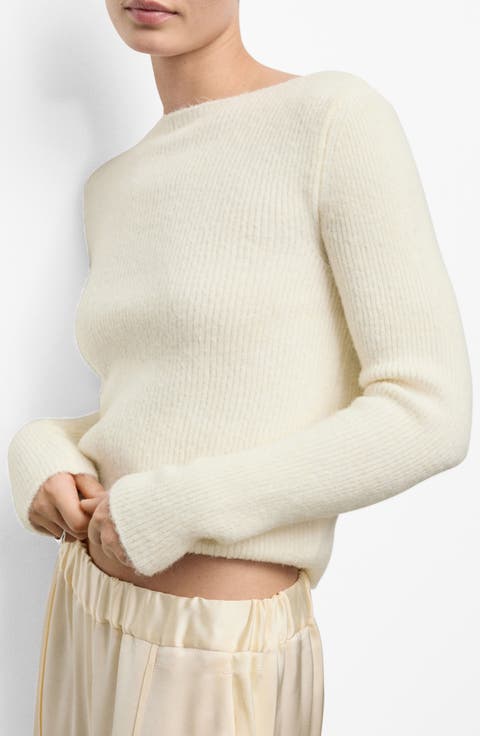Boat Neck Rib Sweater