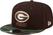 New Era Men's New Era Dark Brown Green Bay Packers Burnt Wood Camo 9FIFTY Snapback Hat