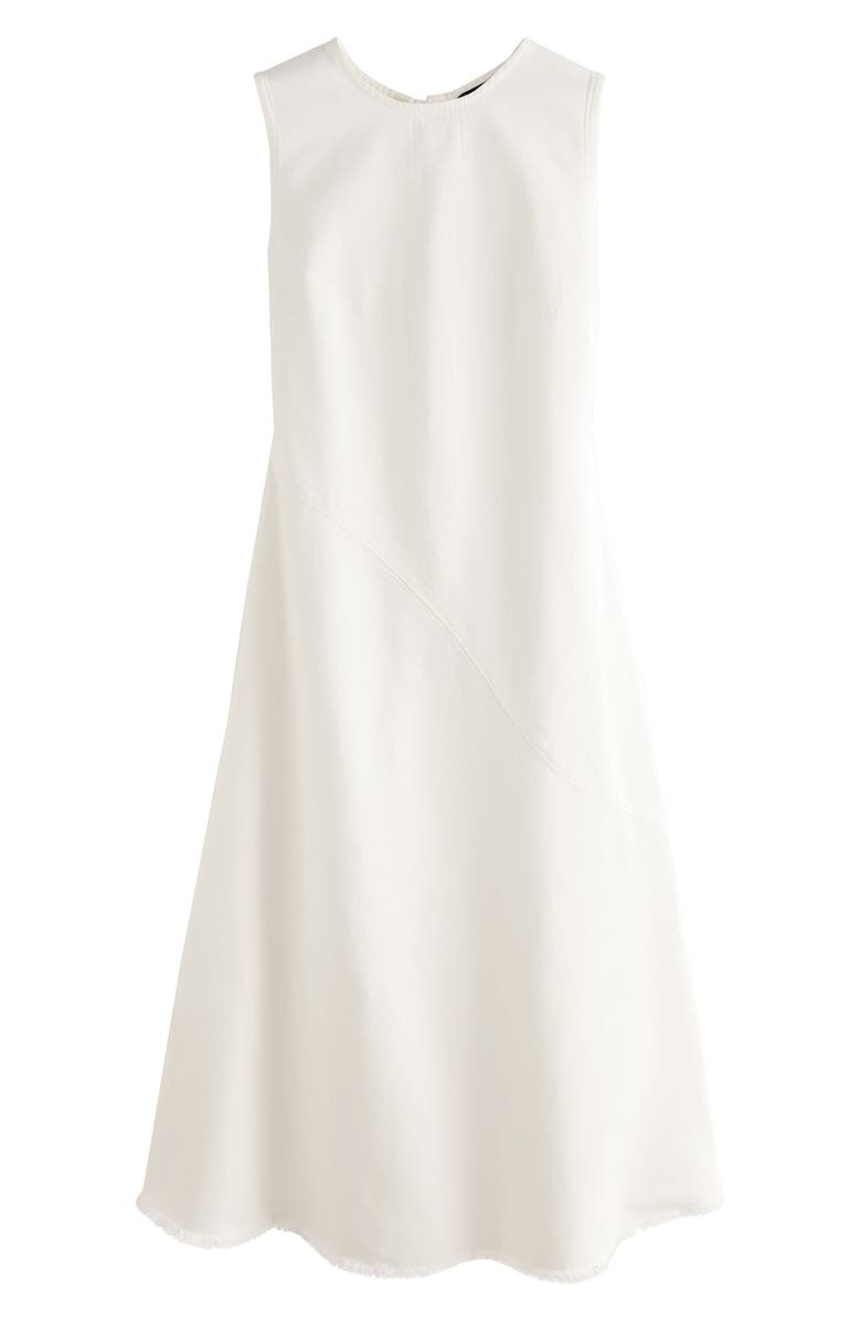Asymmetricc Seam Cotton Blend Denim Maxi Dress