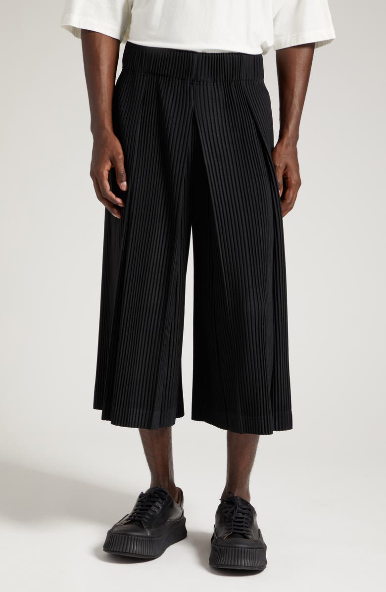 Homme Plissé Issey Miyake Pleats 1 Wide Leg Crop Pants, Main, color,