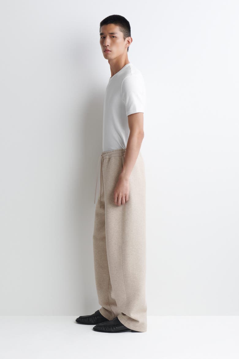 Scuba Knit Relaxed-Fit Barrel-Leg Joggers, Alternate, color, BEIGE MÉLANGE