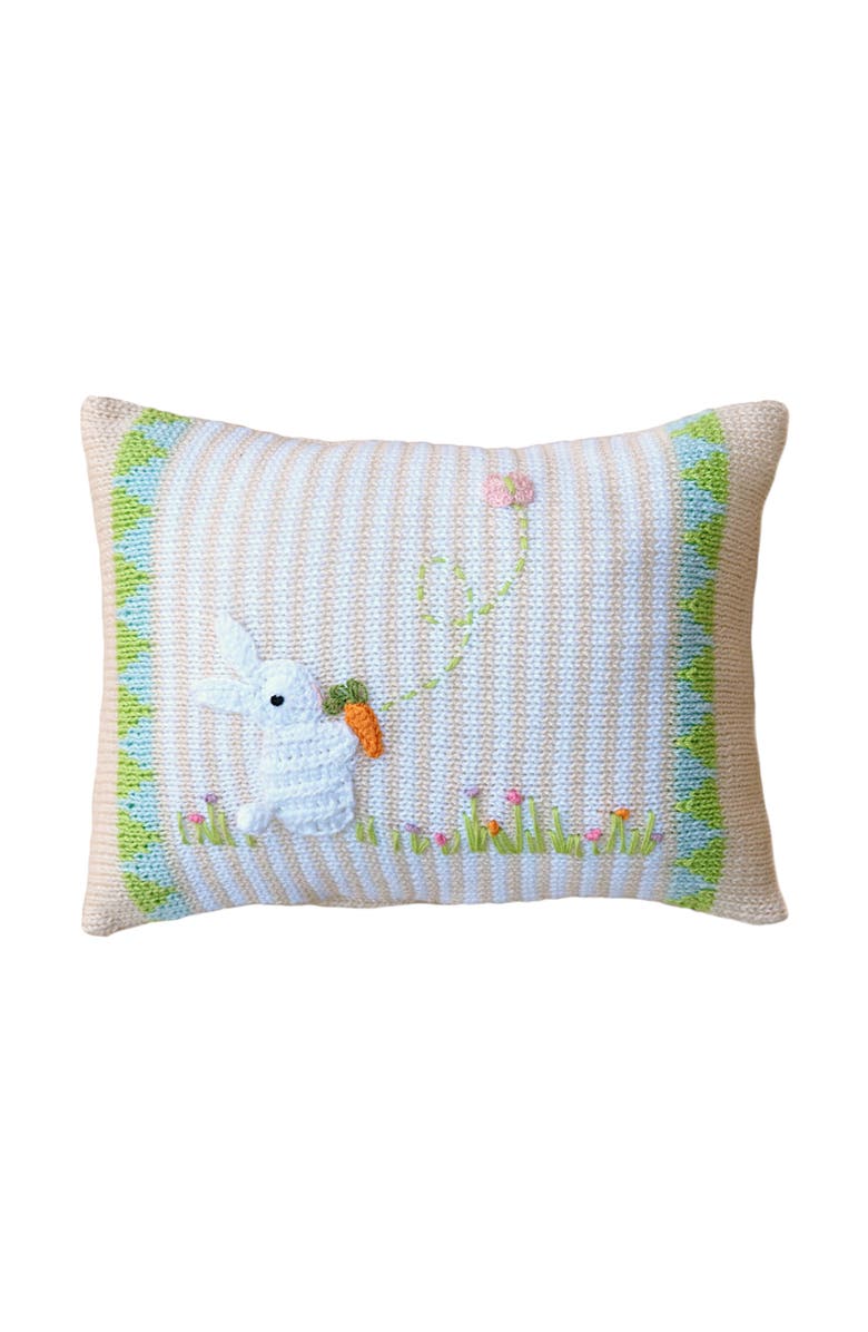 Melange Collection Spring Bunny Mini Pillow, Main, color, Ivory