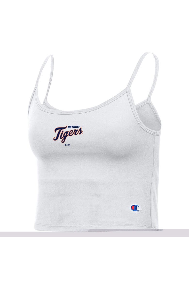 Women's Champion White Detroit Tigers America Scoop Tank Top, Alternate, color, White