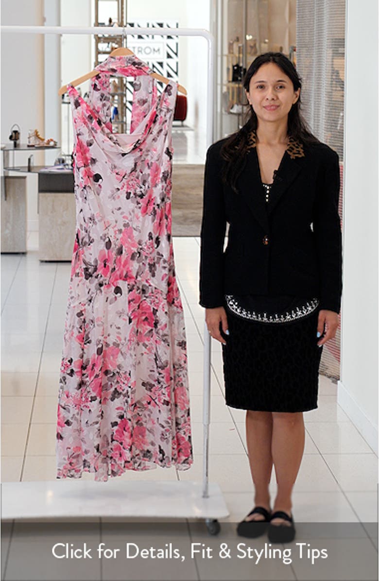 Floral Sleeveless Burnout Chiffon Dress with Shawl, sales video thumbnail