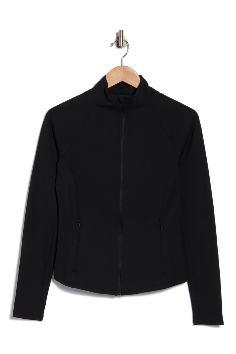 Felix Ribbed Active Jacket, Alternate, color, BLACK