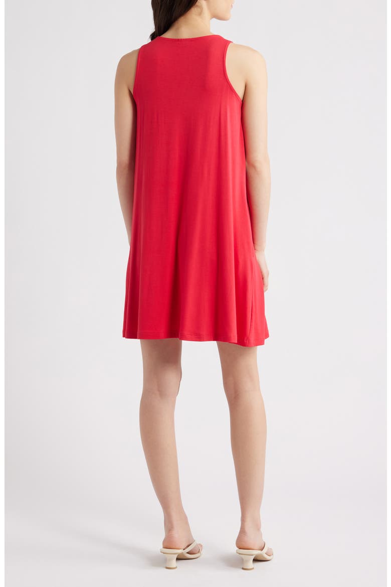 Sleeveless Trapeze Dress, Alternate, color, RED