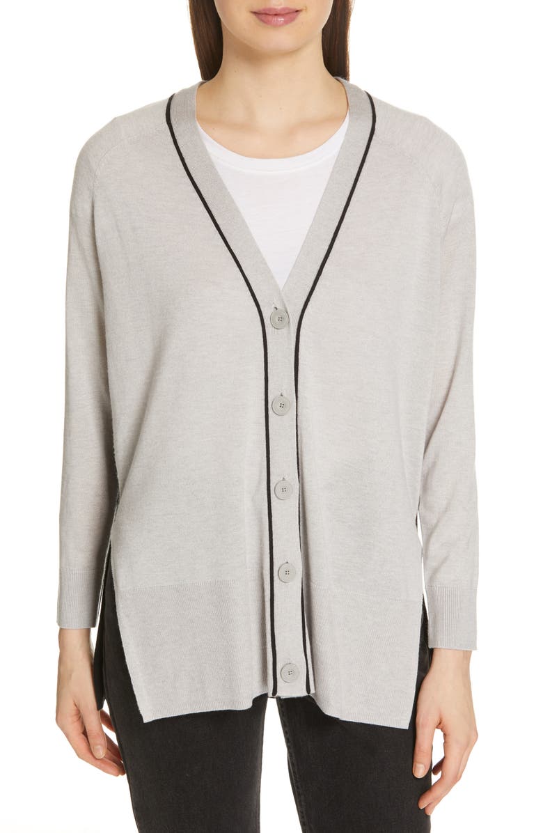 ATM Anthony Thomas Melillo Spring Colorblock Silk, Wool & Cashmere Cardigan, Main, color, 