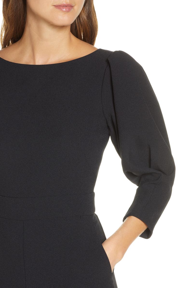 Vince Camuto Puff Sleeve Crepe Jumpsuit, Alternate, color, 