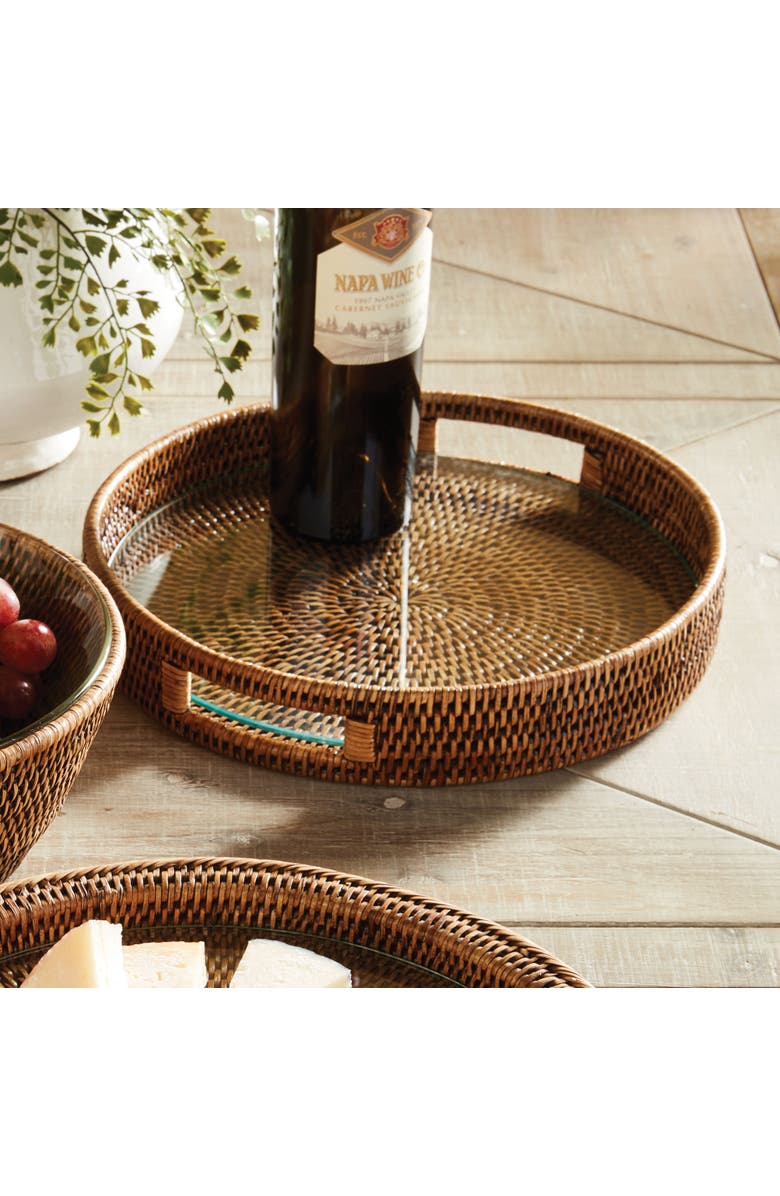 Napa Home & Garden Burma Rattan Serving Tray, Brown, Alternate, color, Brown