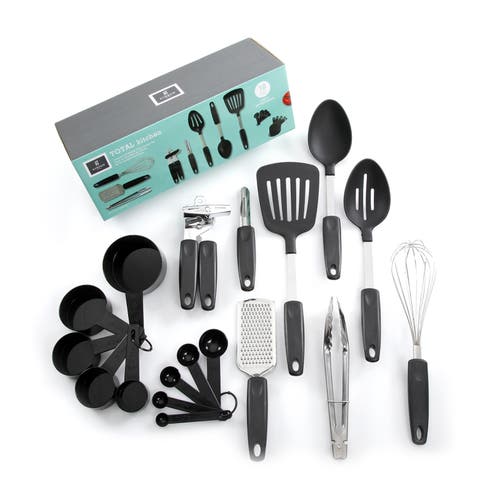 Gibson Home Total Kichen Chefs Better Basics 18pc Gadgets And Tools Set In Black